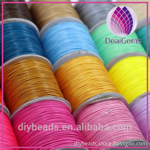 Wholesale various color 0.5mm braided Round waxed cord for handmaking bracelet and necklace